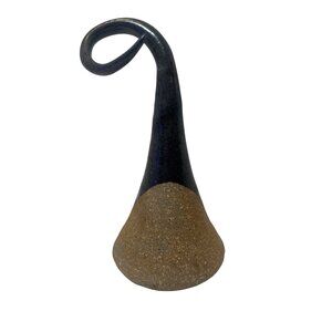 Ceramic Ring Holder With Swirl Design In Black & Natural Two-Tone Finish